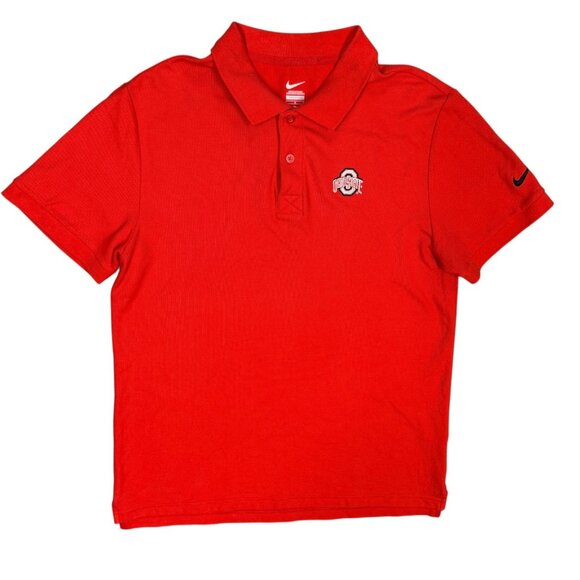 Nike Polo Shirt Ohio State Buckeyes NCAA College Sports Red Large - Picture 1 of 8